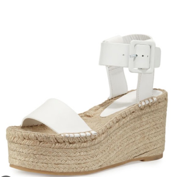 abby' Leather Espadrille Platform Sandals In Berry